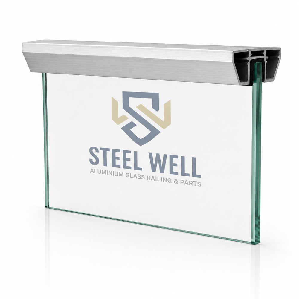 Aluminium Hotel Glass Rail / Aluminium Hospital Handrail /Aluminium Balcony Tube Rail / Aluminium Top Mount Profile