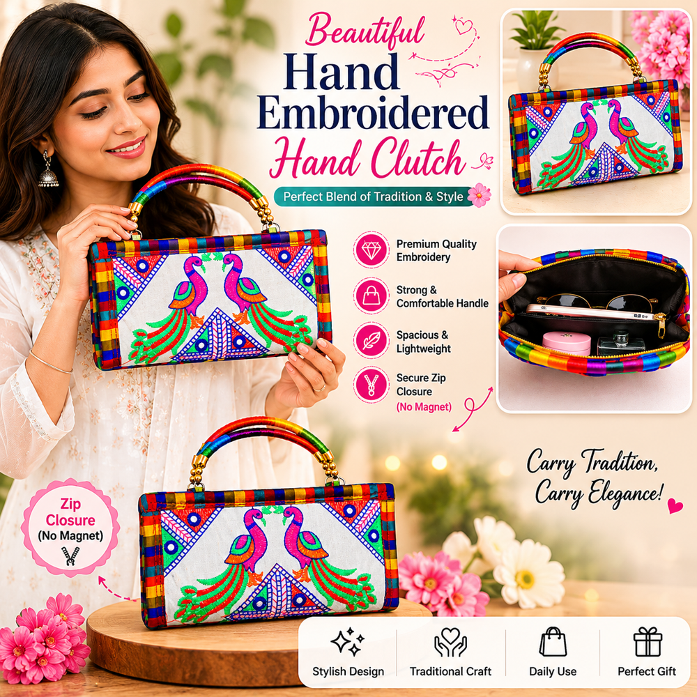 Traditional Ethnic Peacock Hand Purse