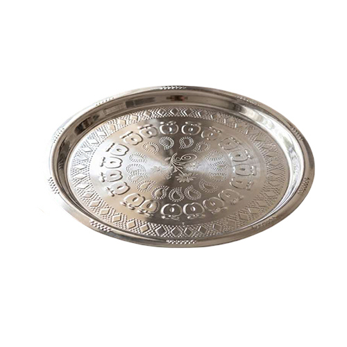 Stainless Steel Designer Syntax Serving Plate
