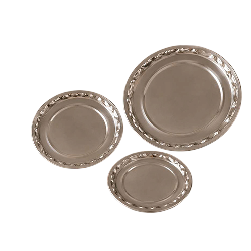 Stainless Steel Fluted-Rim Dinner Plate