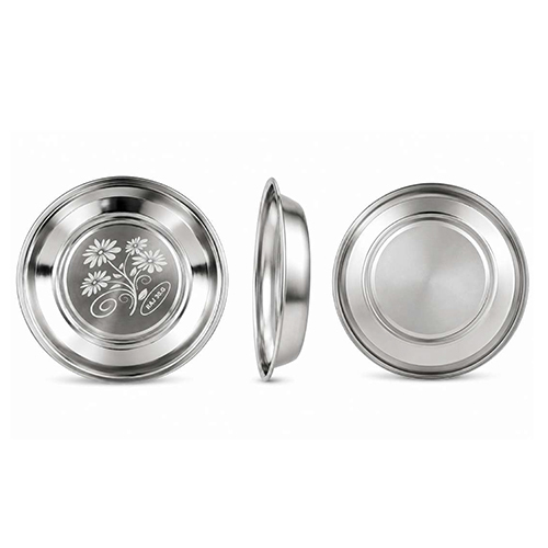 Stainless Steel Patti Soup Plate With Lazer Design