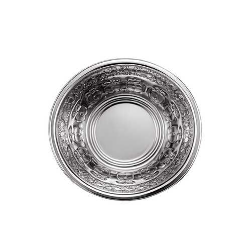 Stainless Steel Designer Basin Bowl - 8-14 Inch Silver, Mirror Polish, Laser-Engraved Patterns, Rust-Free, Stackable, Dishwasher Safe