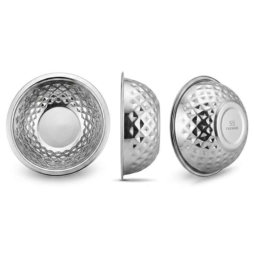 Stainless Steel Embossed Fluted Bowl