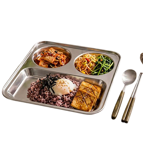 3 Compartment Square Bhojan Thali