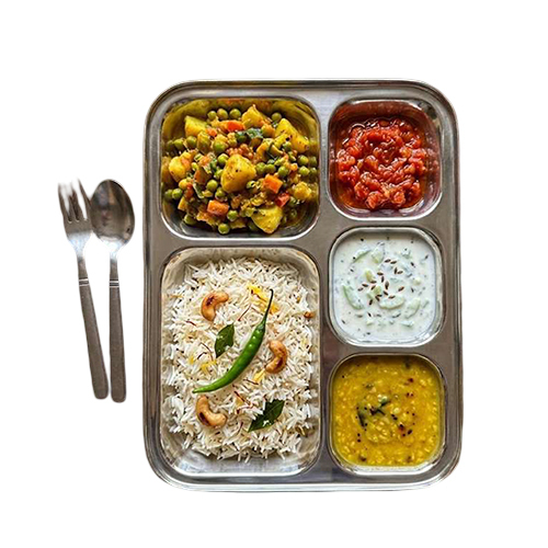 5 Compartment Square Bhojan Thali