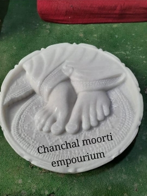 Marble Charan Paduka - Color: Pure White