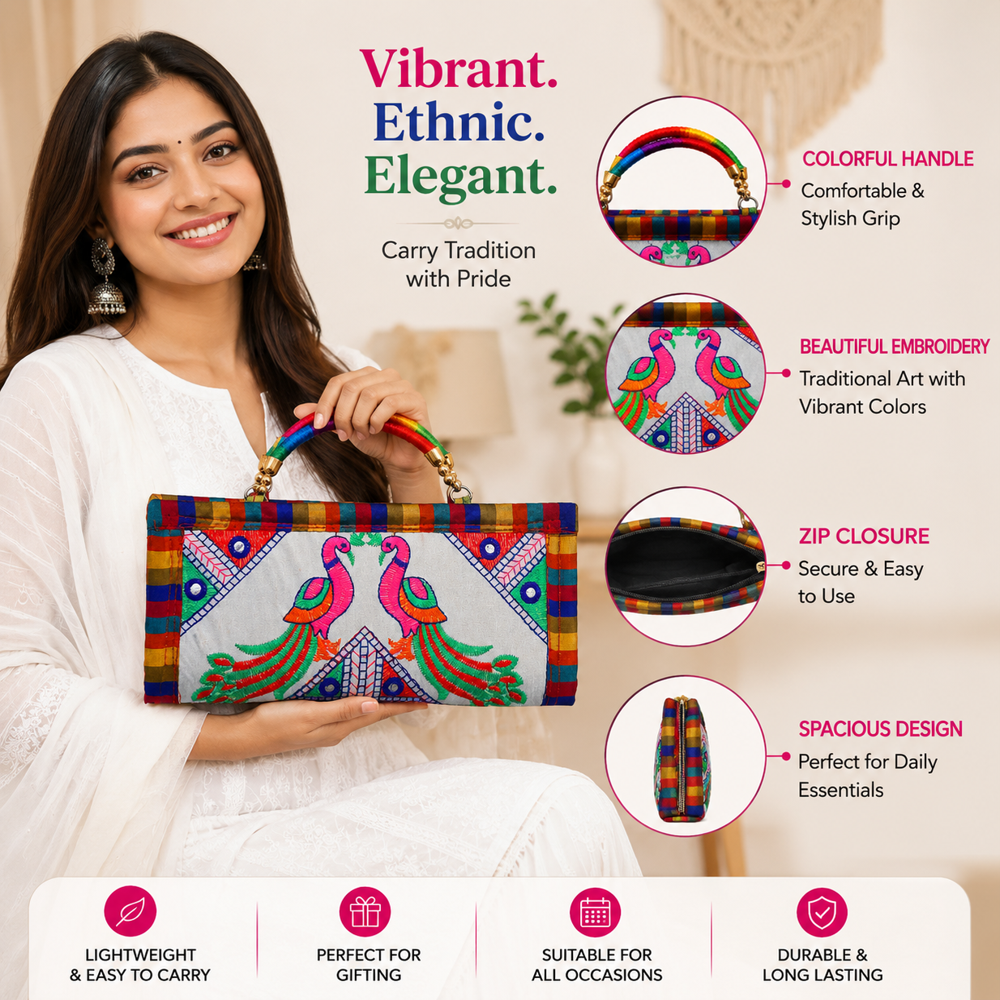 Handcrafted Kutchi Work Wedding Purse