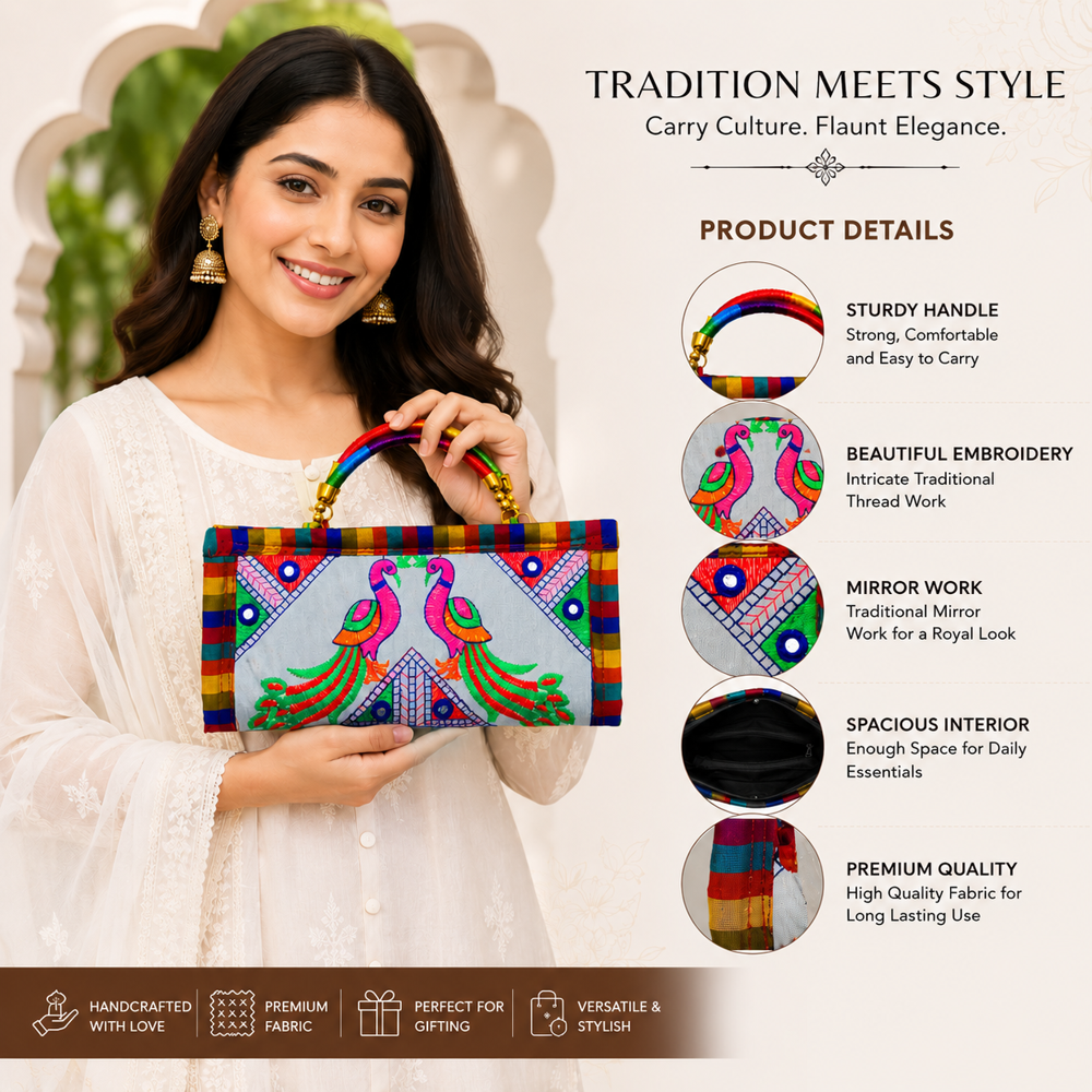Multicolor Traditional Handcrafted Clutch for Women