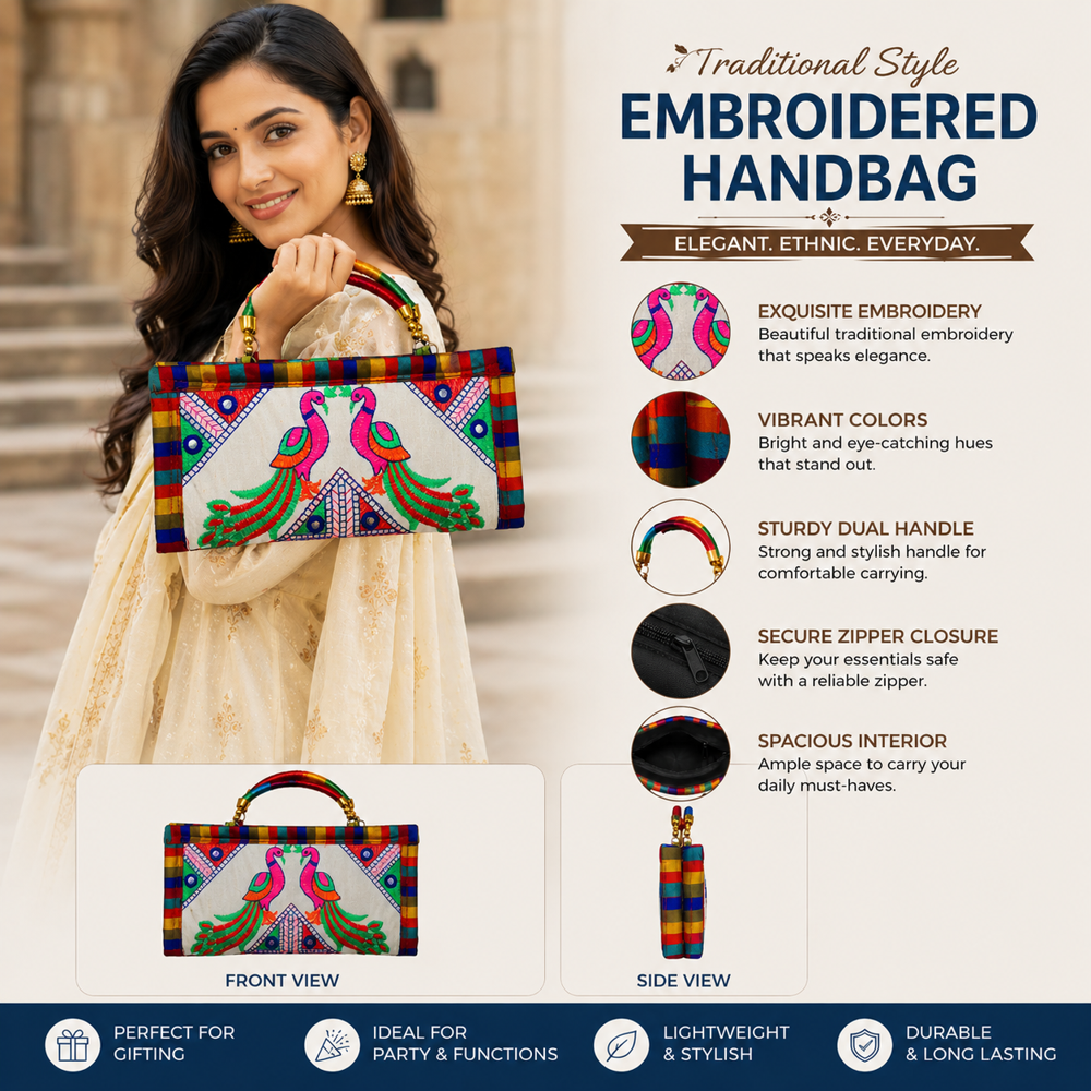 Handmade Ethnic Fabric Purse for Women