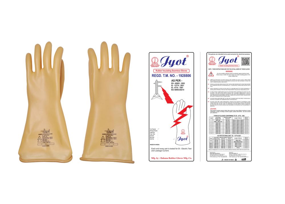 500v Electrical Shockproof Rubber Hand Gloves