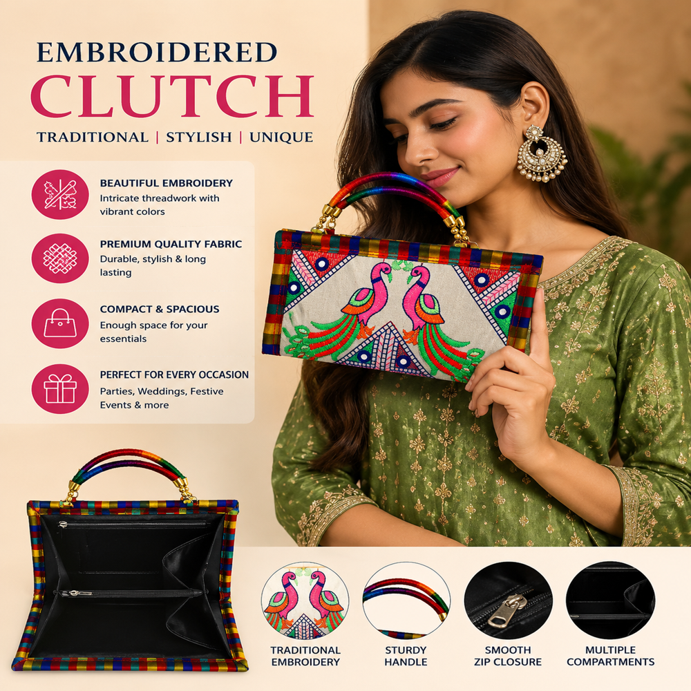 Premium Gujarati Embroidery Wallet Purse  78