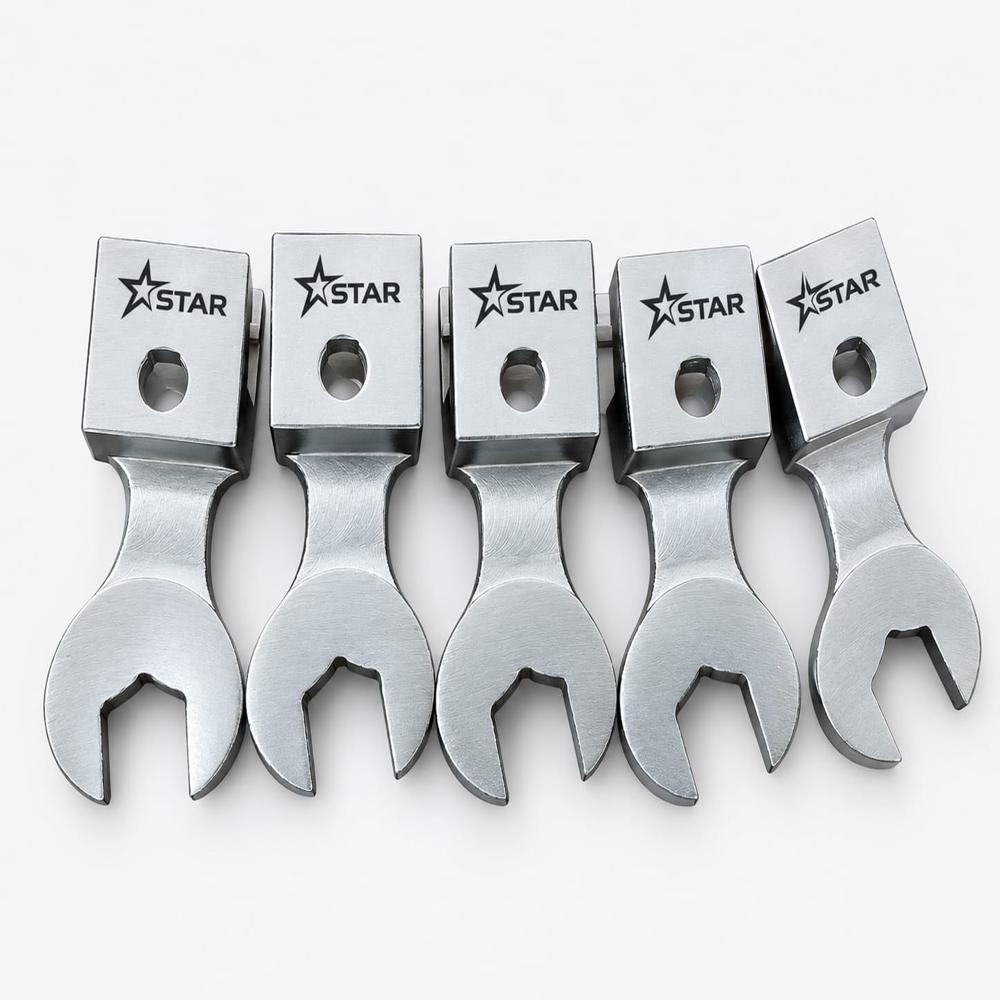 Customize Open End Spanner - High-Grade Steel Custom Dimensions Chrome/Satin Finish | Laser-Etched Size Marking Corrosion Resistant Precision Head
