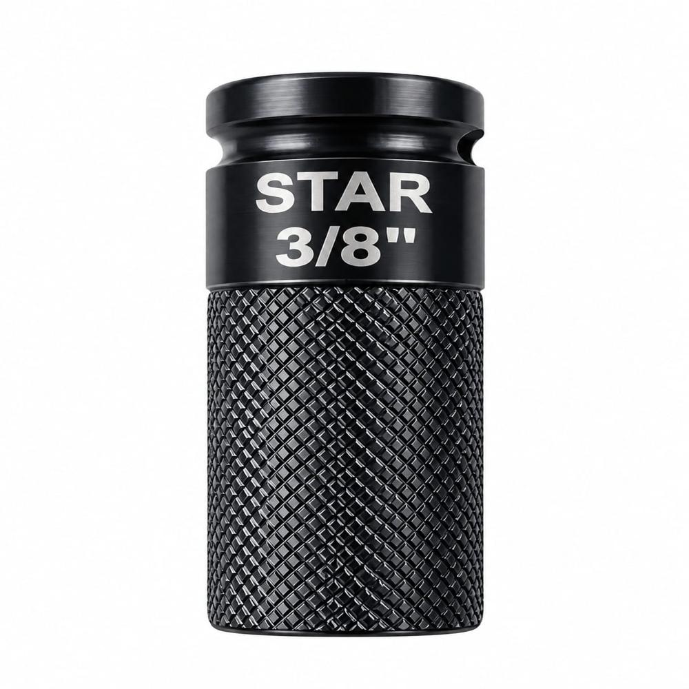 Quick Change Adaptor - Hardened Alloy Steel 3/8 Inch Black Oxide | One-Handed Quick Change Knurled Grip Corrosion Resistant