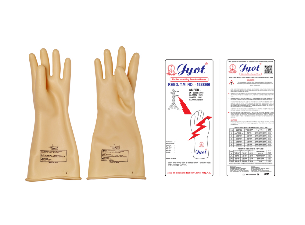 Electrical Shockproof Rubber Hand Gloves 650 V