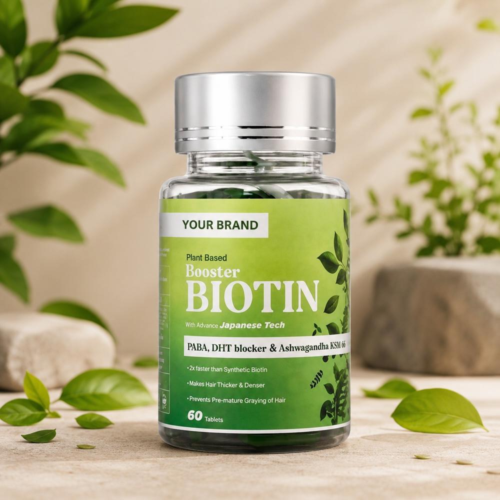 Plant Based Booster Biotin Tablets | Hair Growth, Skin & Nail Support Supplement