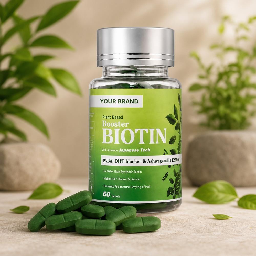 Plant Based Booster Biotin Tablets | Hair Growth, Skin & Nail Support Supplement