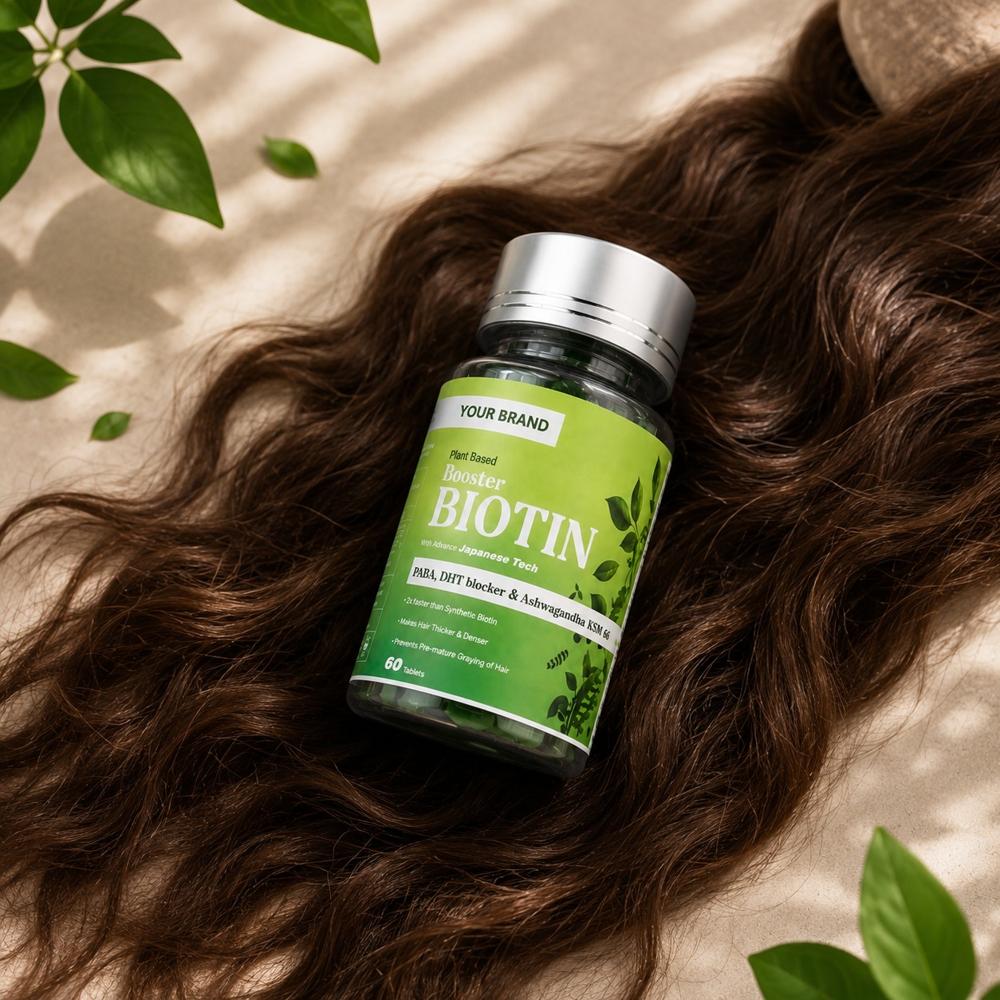 Plant Based Booster Biotin Tablets | Hair Growth, Skin & Nail Support Supplement