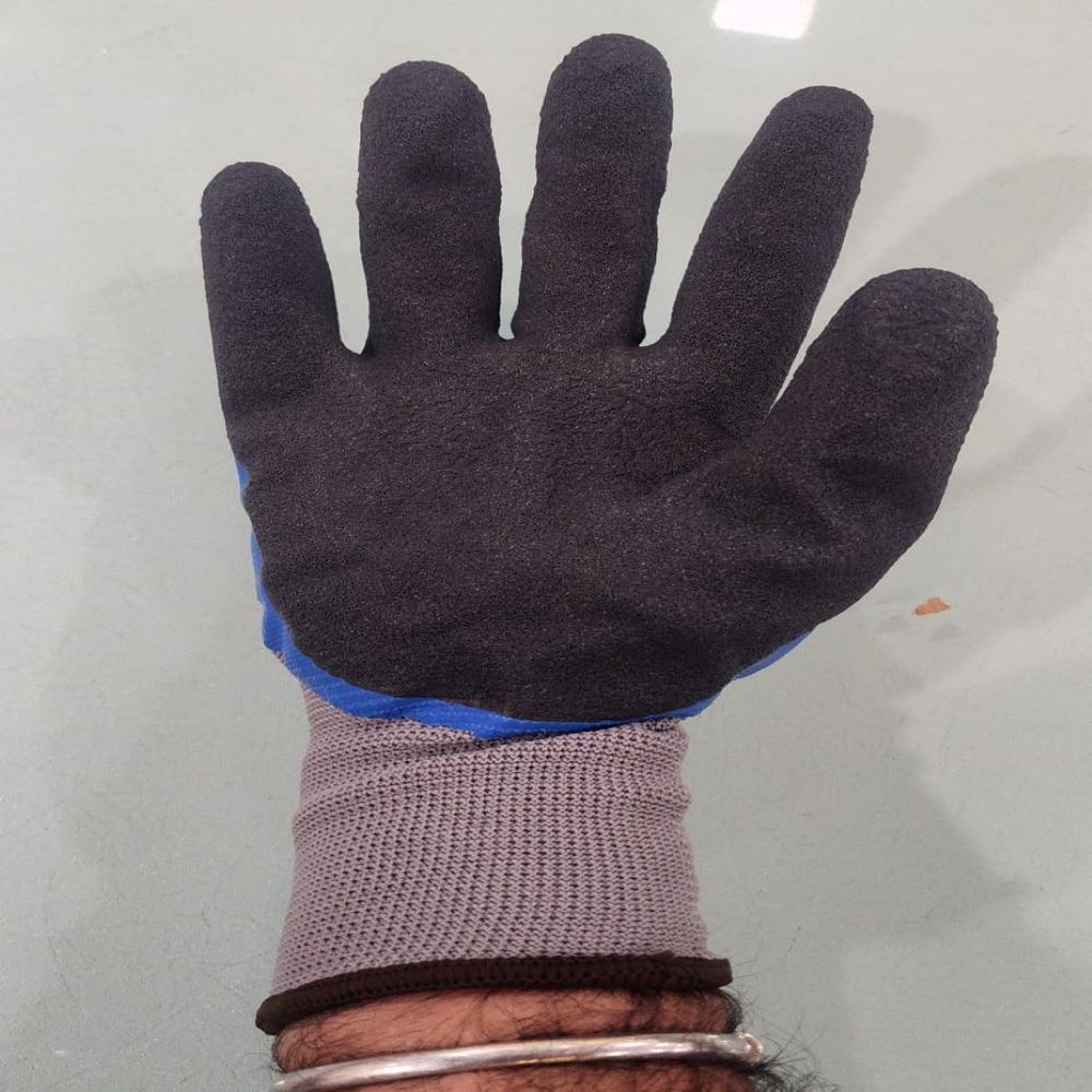 Nitrile Half Dipped Hand Gloves - Color: Blue Grey