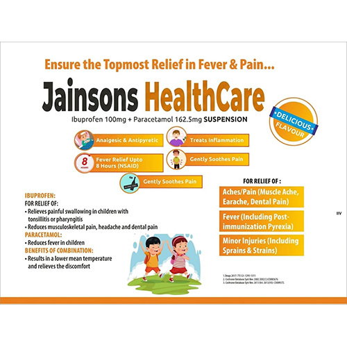 Ibuprofen 100mg Plus Paracetamol 162.5mg Suspension Third Party Manufacturer