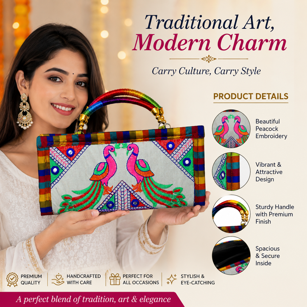 Premium Kutchi Work Wedding Wallet Clutch