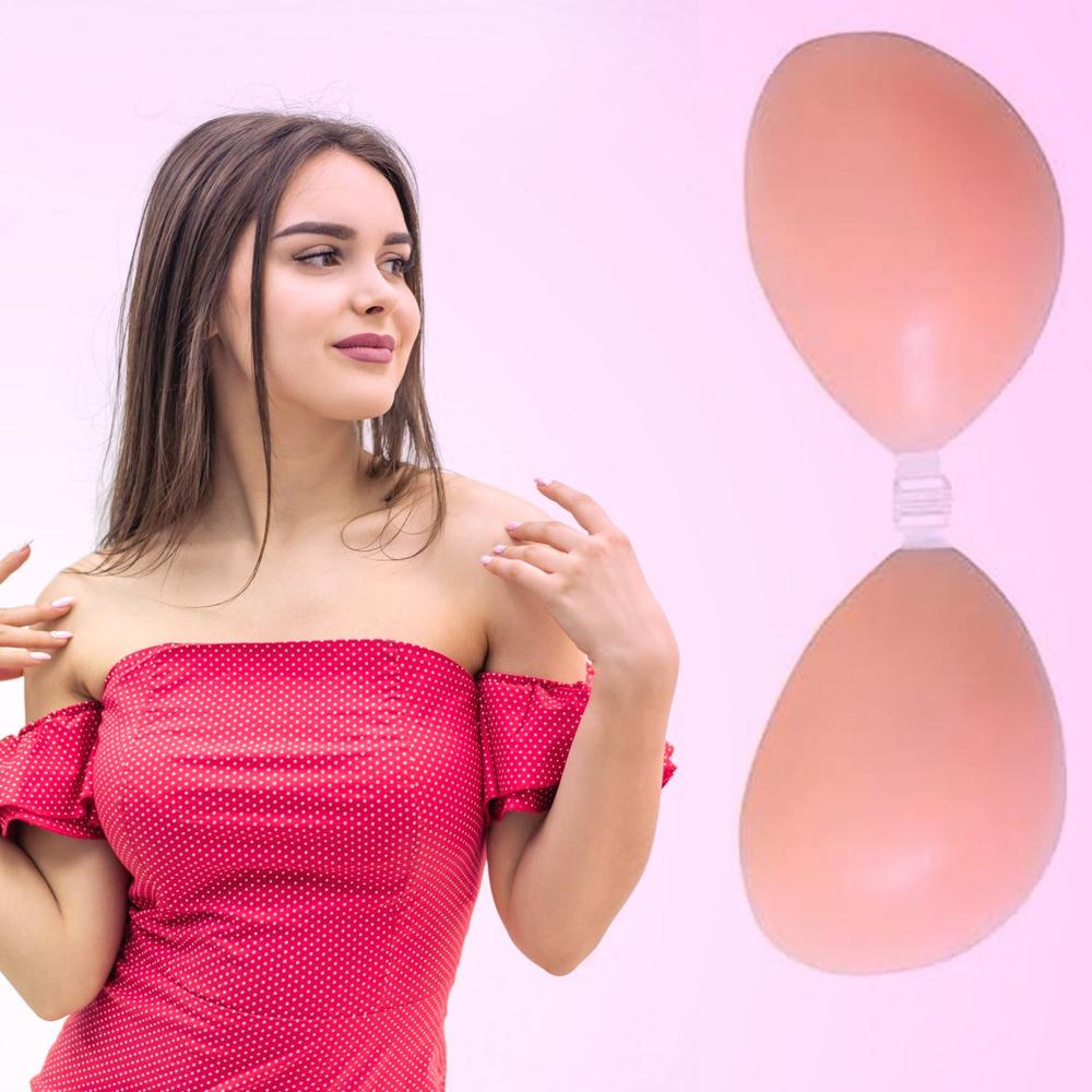 Self-adhesive Backless Strapless Push-up Bra (1 Pc) - Color: Mix