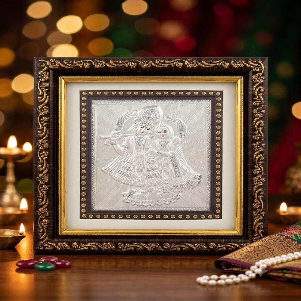 Silver Radha Krishna Frame