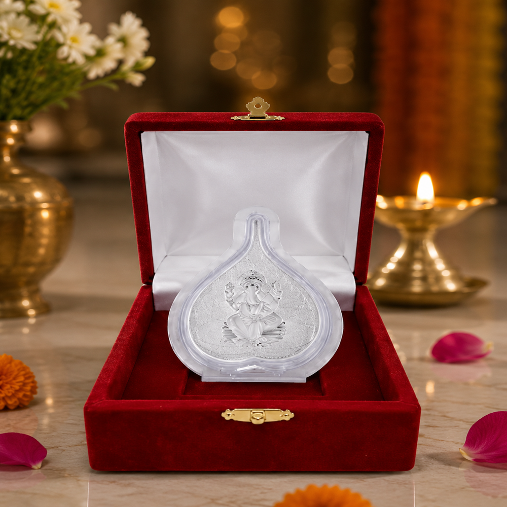 Silver Ganesha Pan Stand