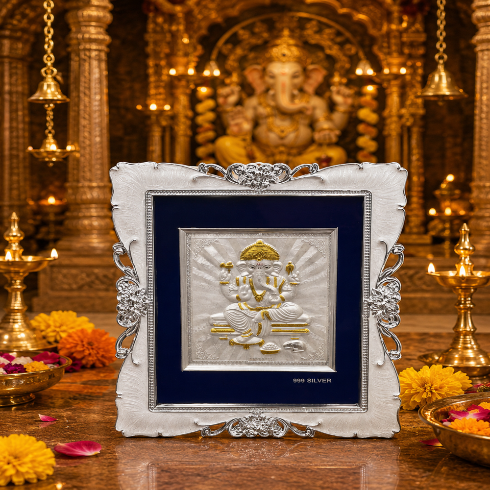 Silver Plated Lord Ganesha Photo Frame