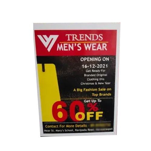 Printed Advertising Flute Board - Polypropylene 18x24 Inch, Matte Finish, Semi-Rigid Lightweight