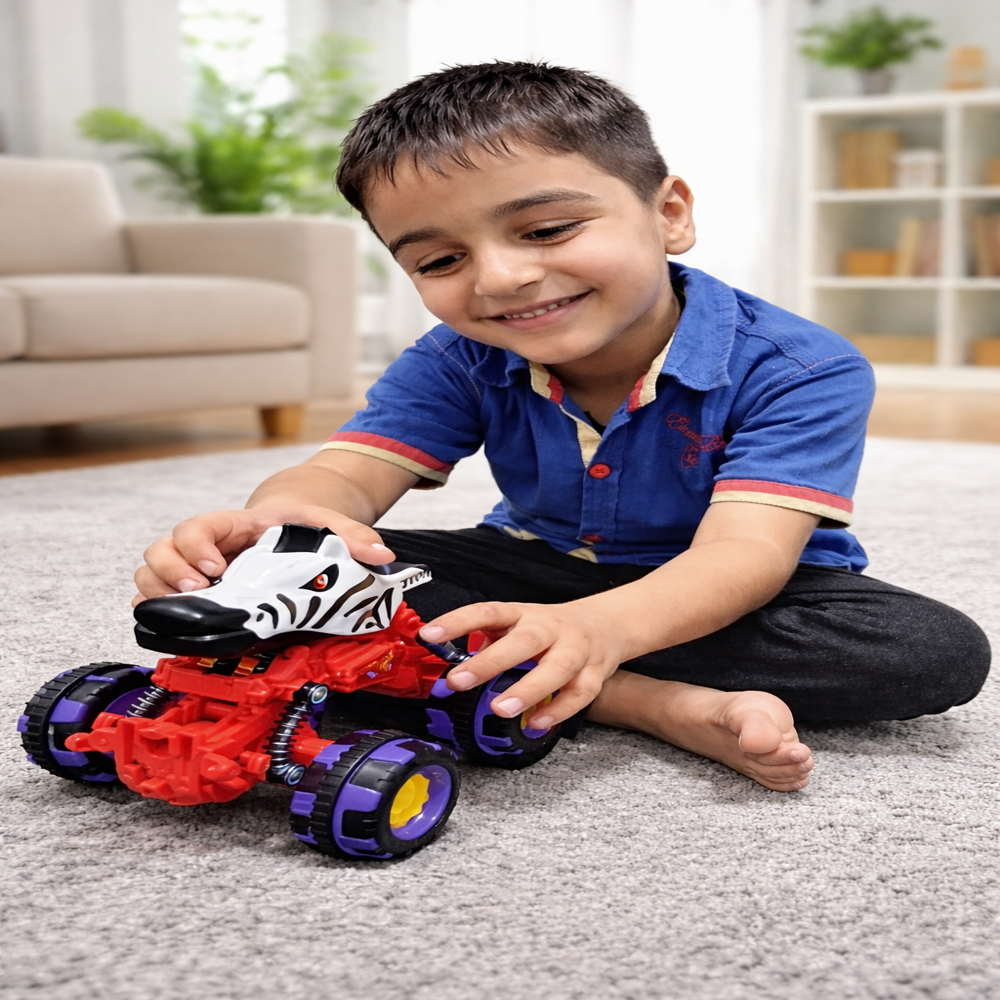 Die-Cast Animal Lightning Wheel Car