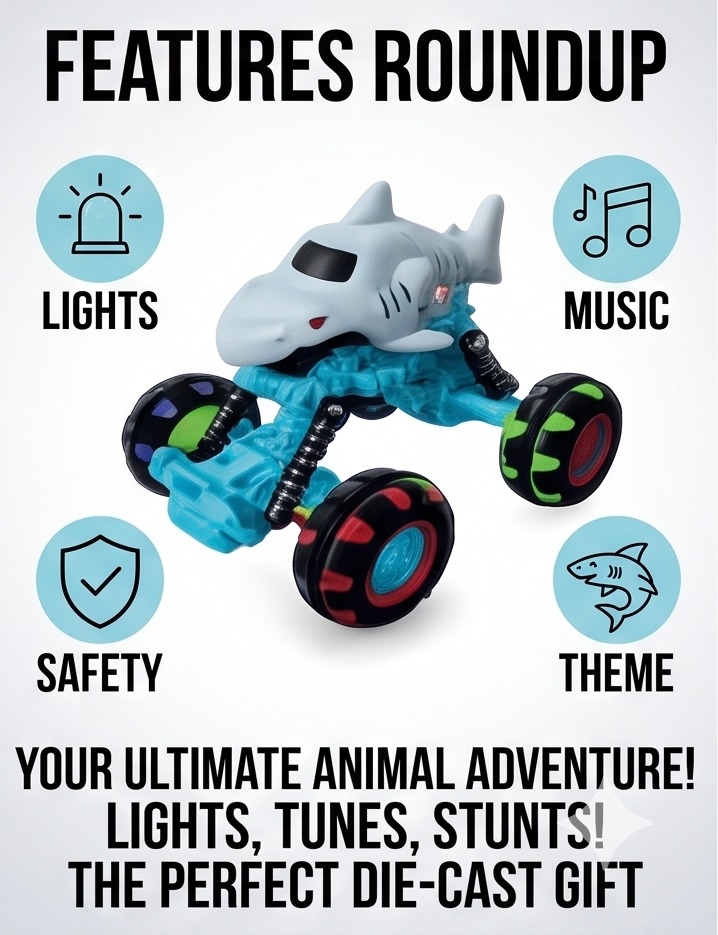 Die-Cast Animal Lightning Wheel Car