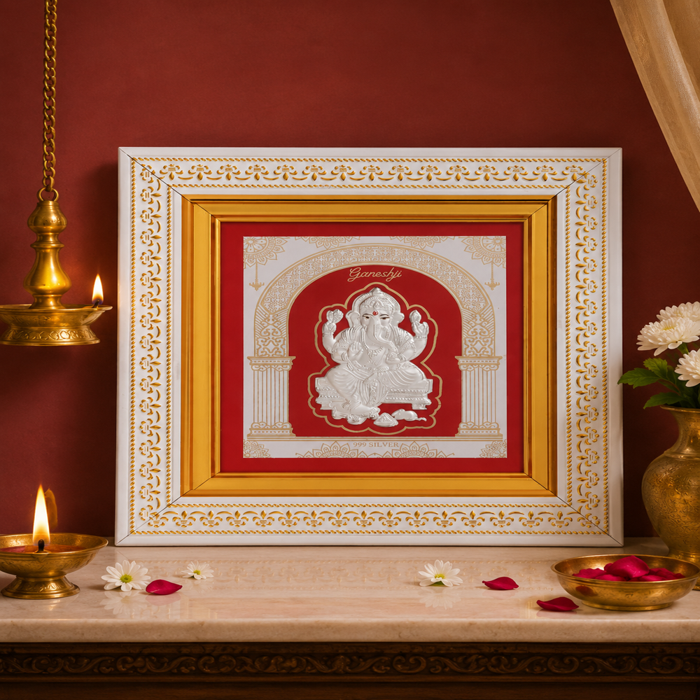 999 Pure Silver Ganesh Frame