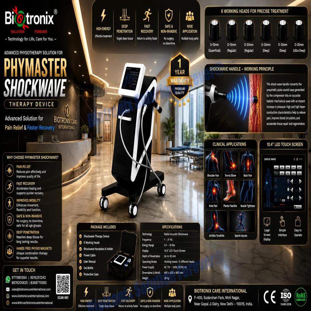 Smart Acoustic Wave Therapy Machine for Physiotherapy Centers