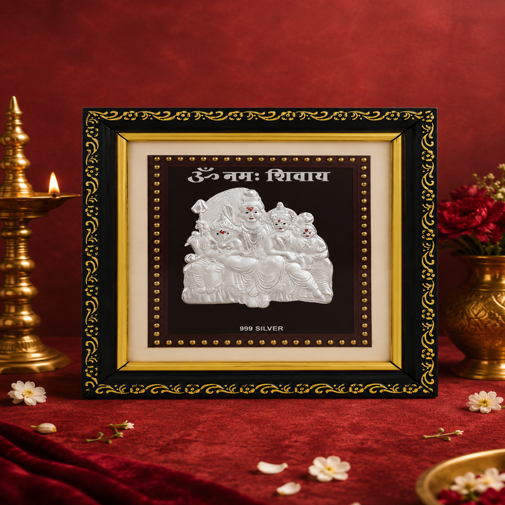 999 Pure Silver Shivparivar Frame
