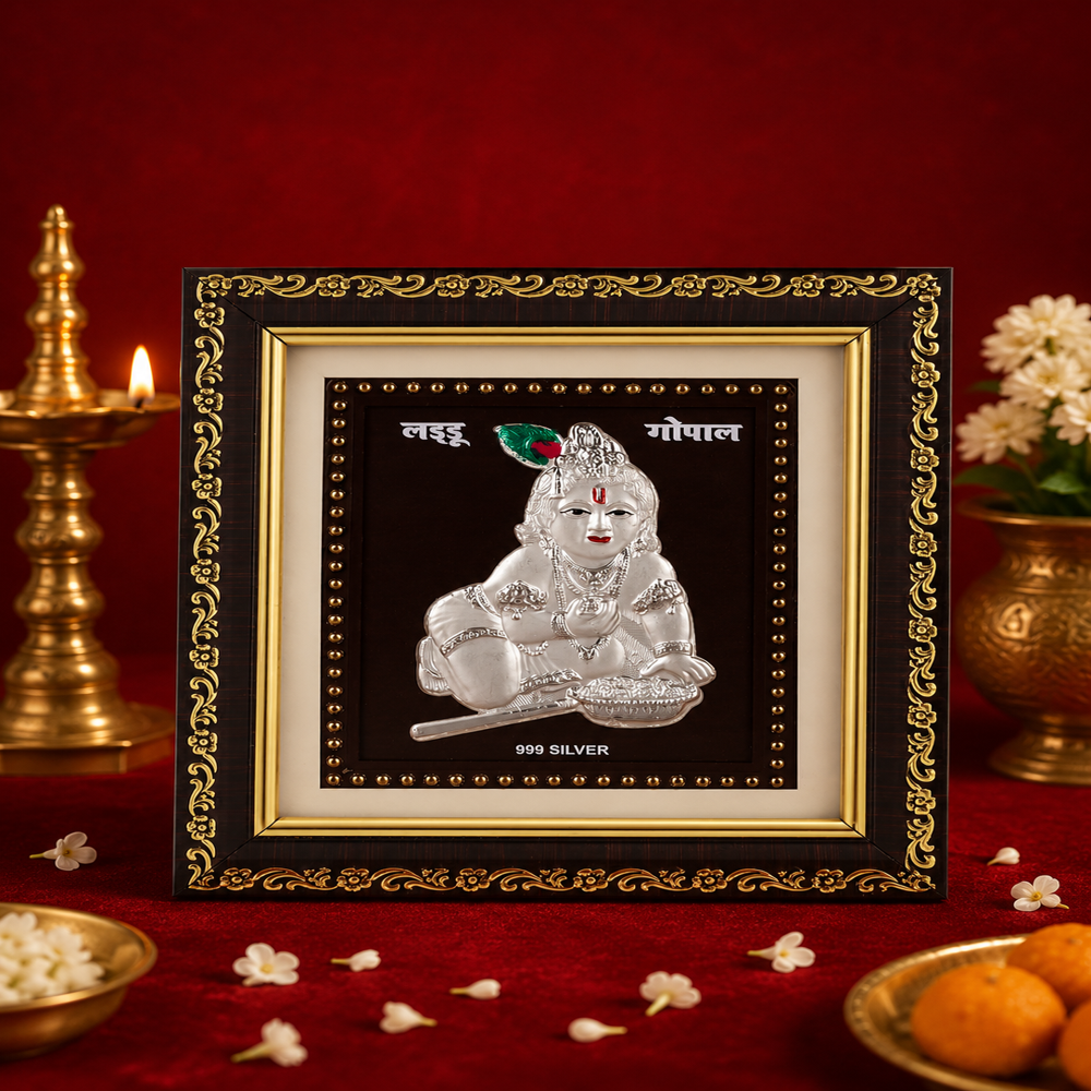 999 Pure Silver Laddu Gopal Frame