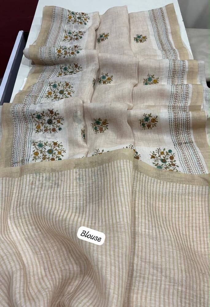 Bengal Khadi Linen Saree