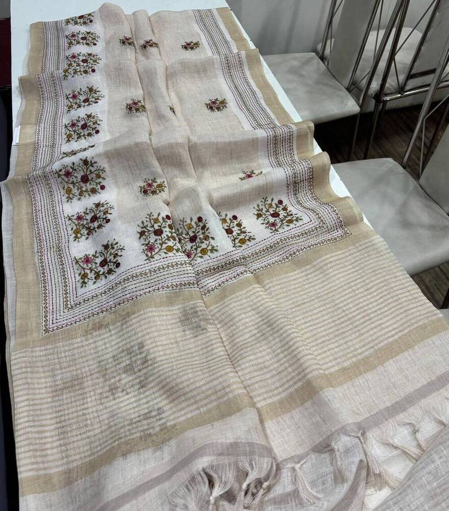Bengal Khadi Linen Saree