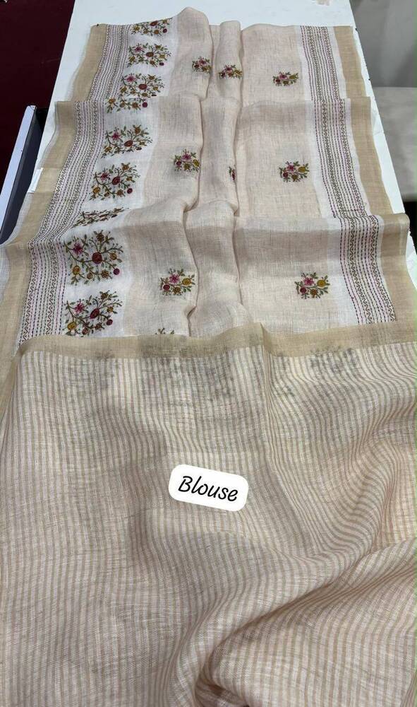 Bengal Khadi Linen Saree