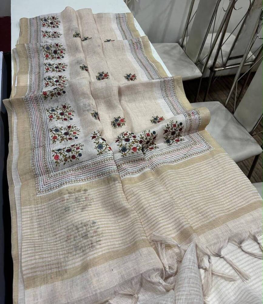 Bengal Khadi Linen Saree
