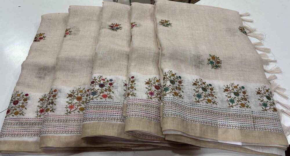 Bengal Khadi Linen Saree