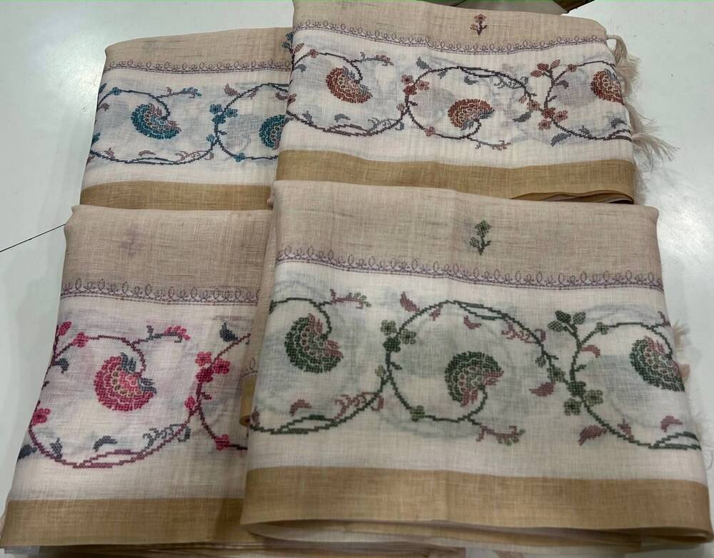 Khadi Linen Tissue Saree