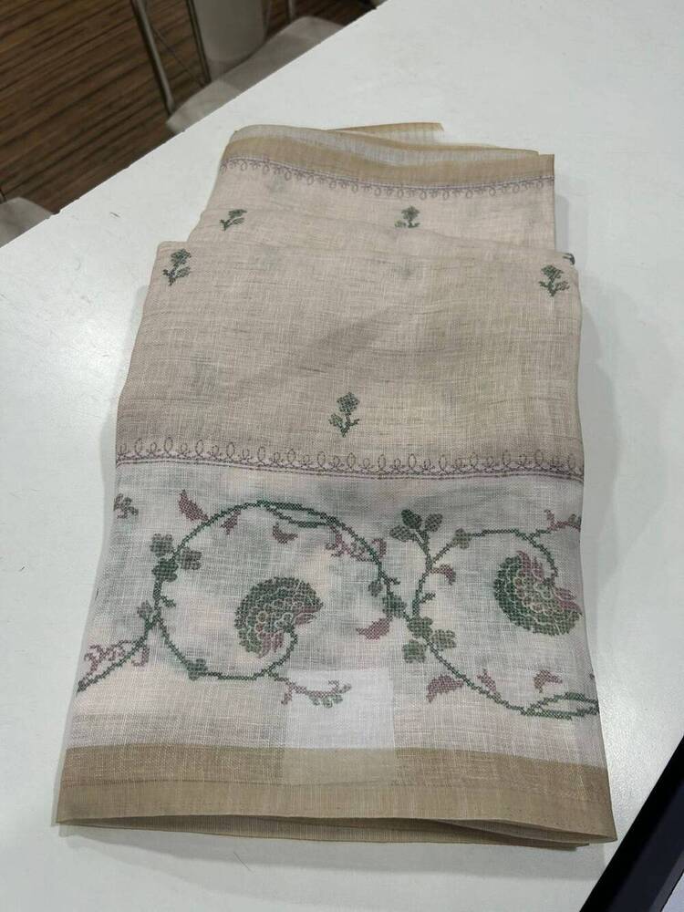 Khadi Linen Tissue Saree