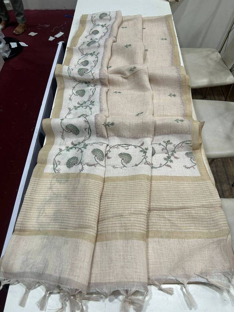 Khadi Linen Tissue Saree