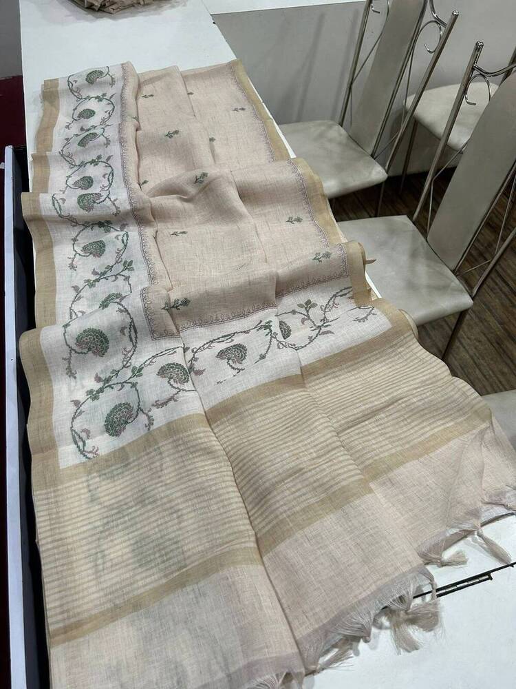Khadi Linen Tissue Saree