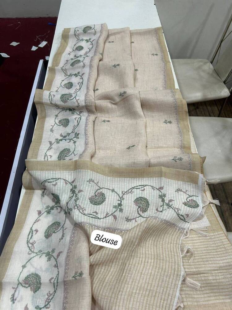 Khadi Linen Tissue Saree