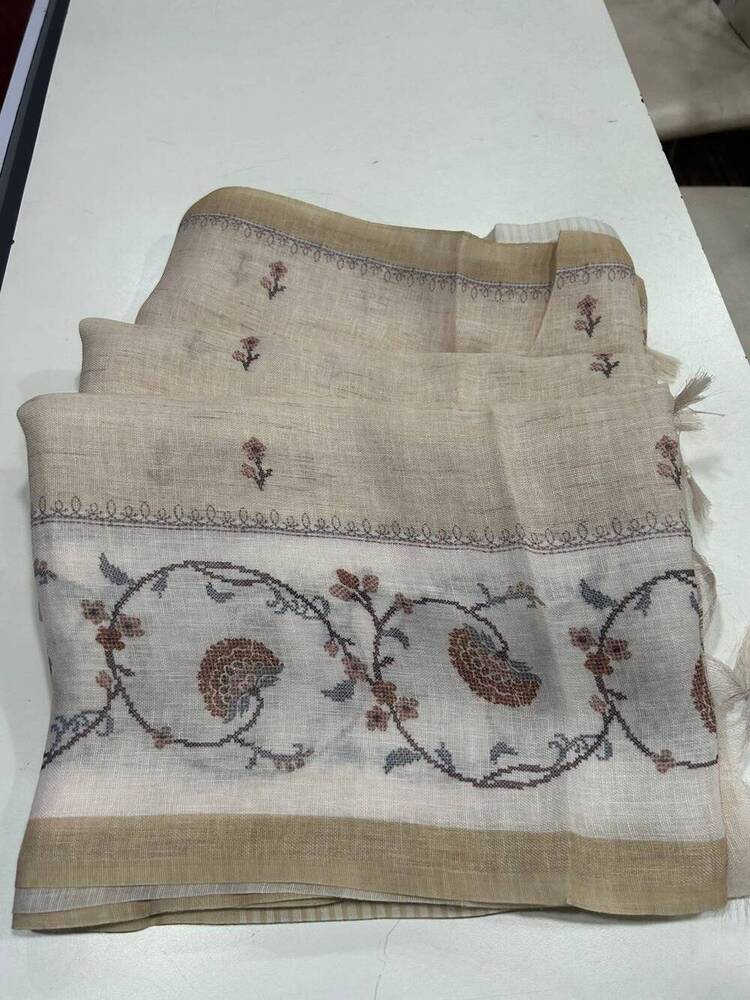 Khadi Linen Tissue Saree