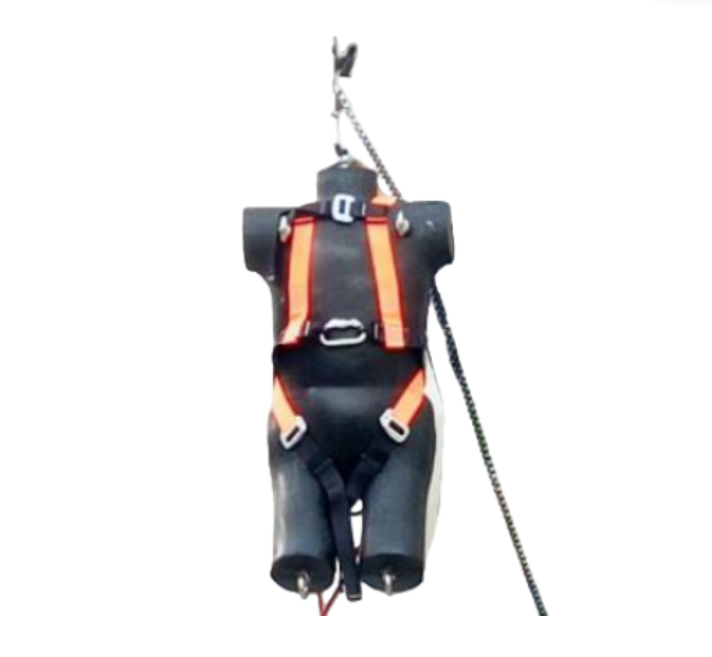 Fall Arrest Harness Testing Dummy ISO 10333 Standard - High Impact Polyurethane, 170 cm Height, Black | ISO 10333 Compliant, Stainless Steel Lifting Rings, Manual Suspension