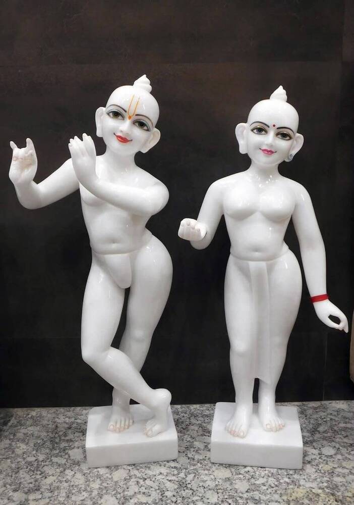 White Marble Radha Krishan Statues