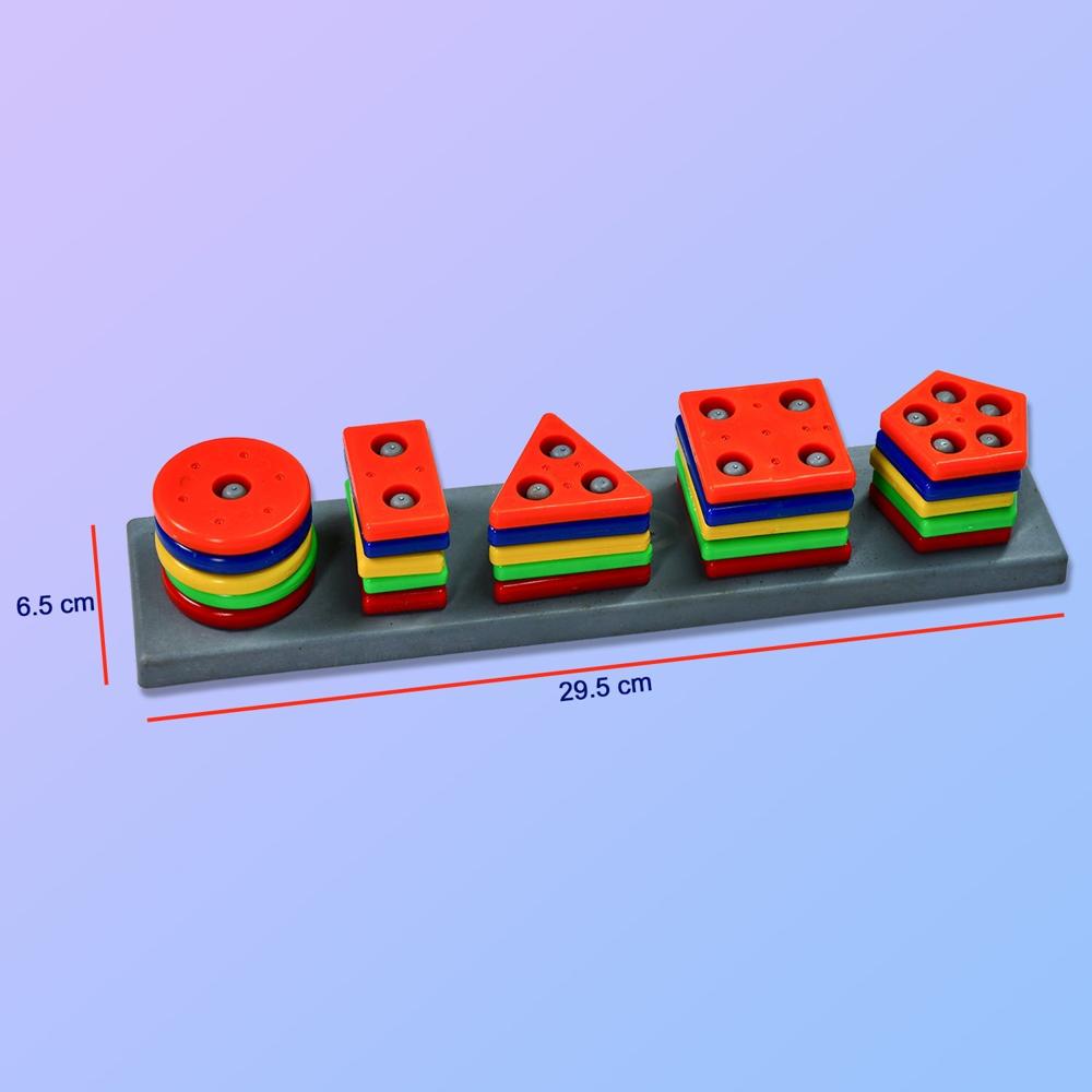 Geometric Brick with box- 5 Angle Matching Column Blocks for Kids