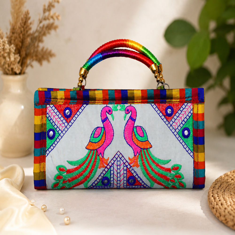 Handmade Embroidered Clutch for Party and Wedding
